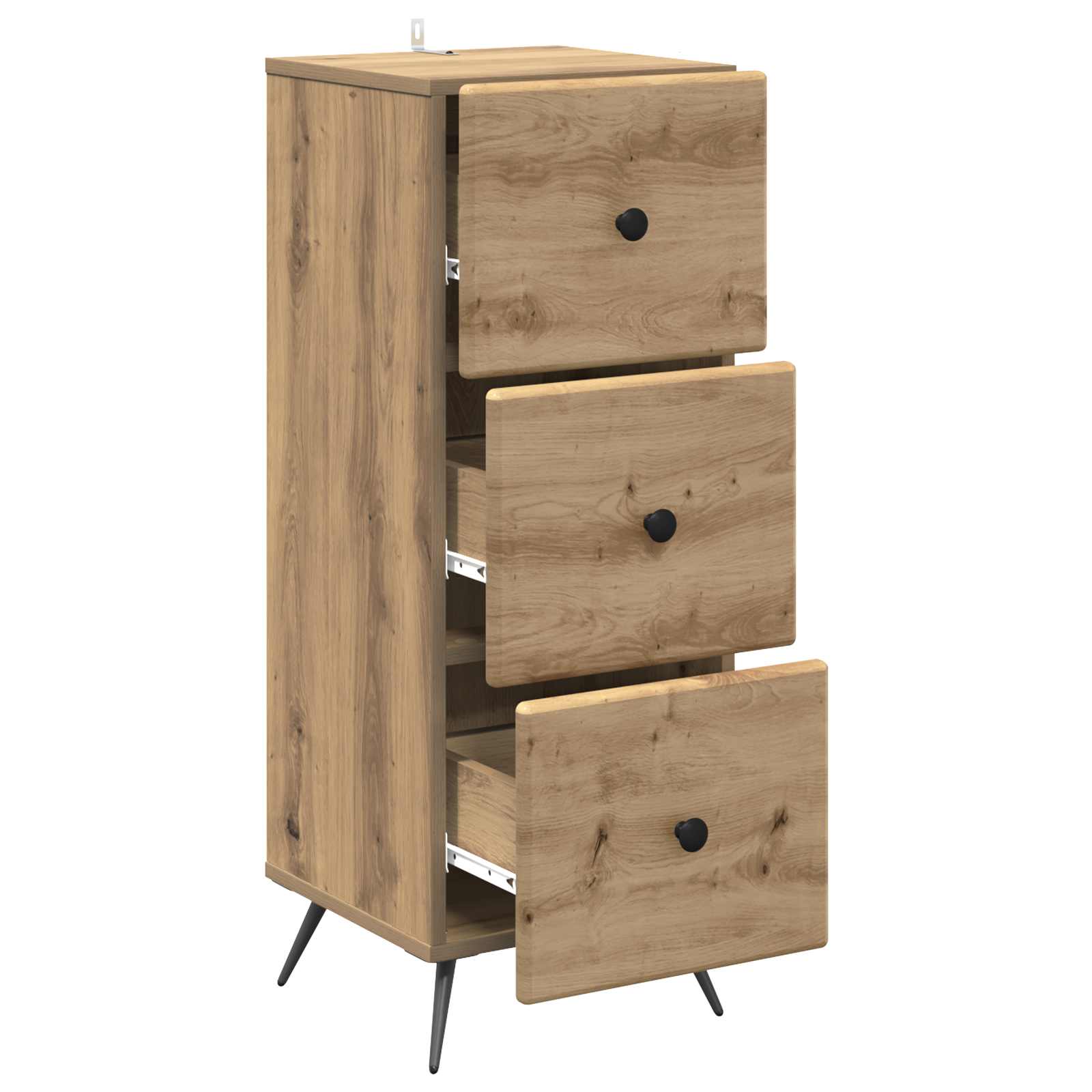 vidaXL Drawer Cabinet 33 x 34.5 x 90 cm Engineered Wood Artisan Oak 5