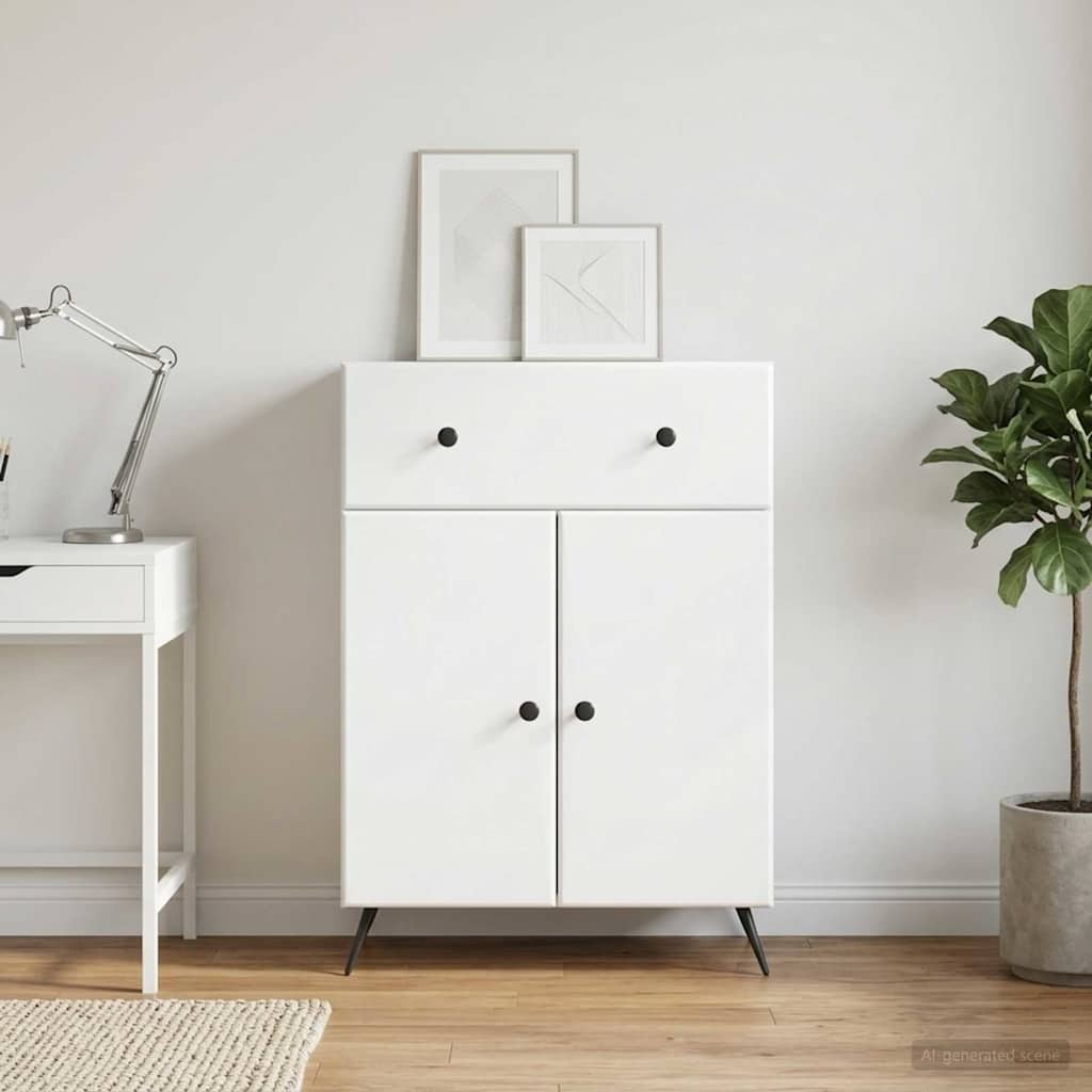 Sideboard 66 x 34.5 x 90 cm Engineered Wood White