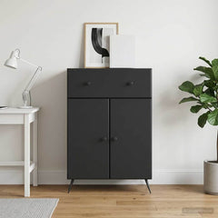Sideboard 66 x 34.5 x 90 cm Engineered Wood Black
