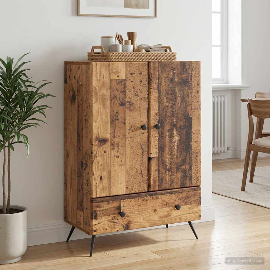 Sideboard 66 x 34.5 x 95 cm Engineered Wood Old wood