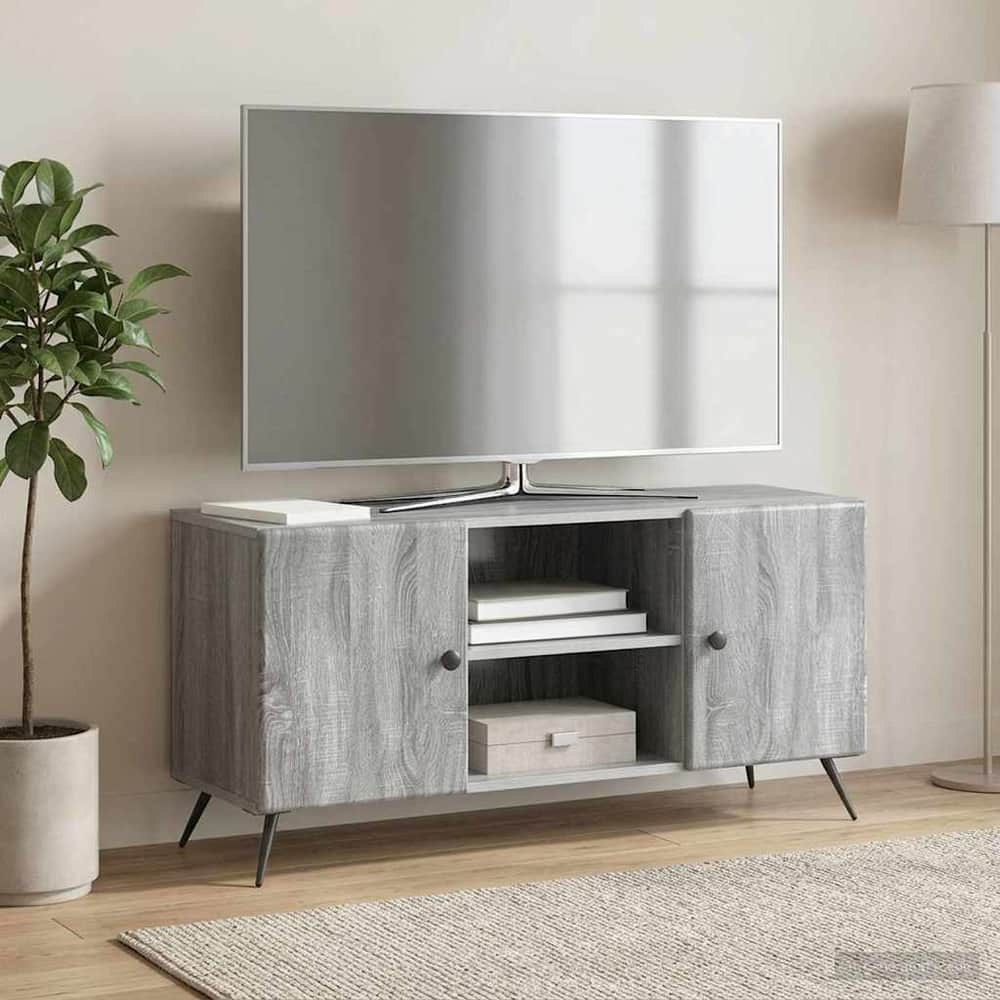 TV Cabinet 102 x 34.5 x 50 cm Engineered Wood Grey sonoma