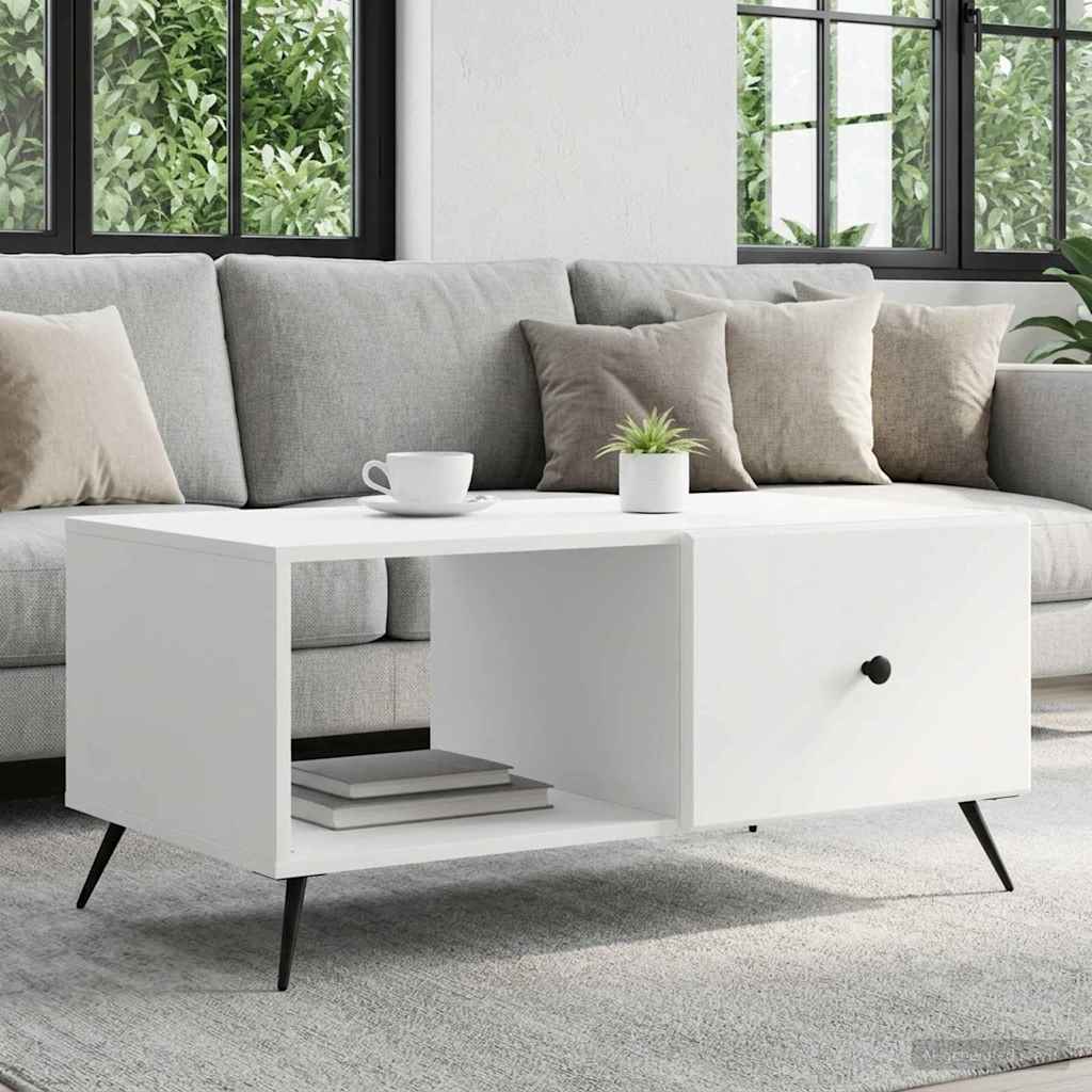Coffee Table 90 x 50 x 40 cm Engineered Wood White