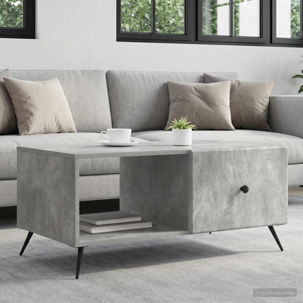 Coffee Table 90 x 50 x 40 cm Engineered Wood Concrete grey