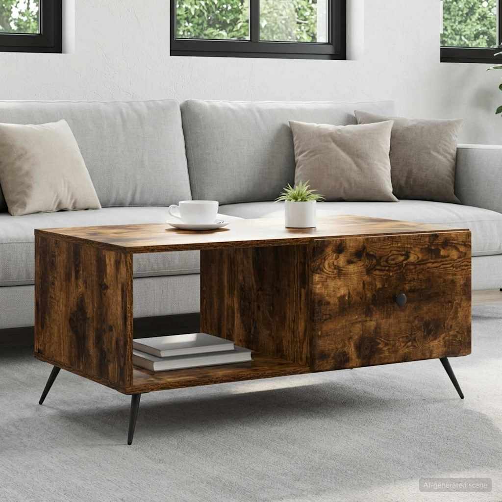 Coffee Table 90 x 50 x 40 cm Engineered Wood Smoked oak