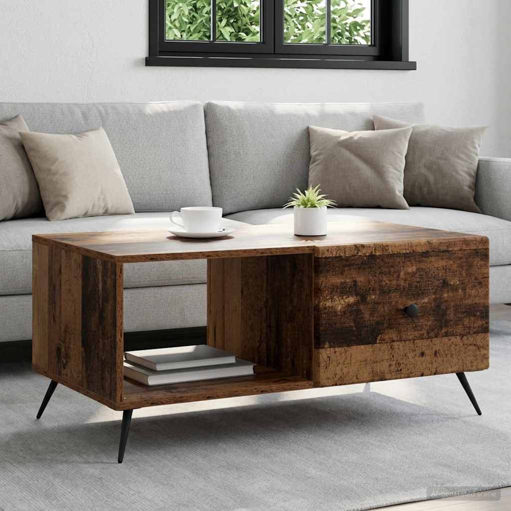 Coffee Table 90 x 50 x 40 cm Engineered Wood Old wood