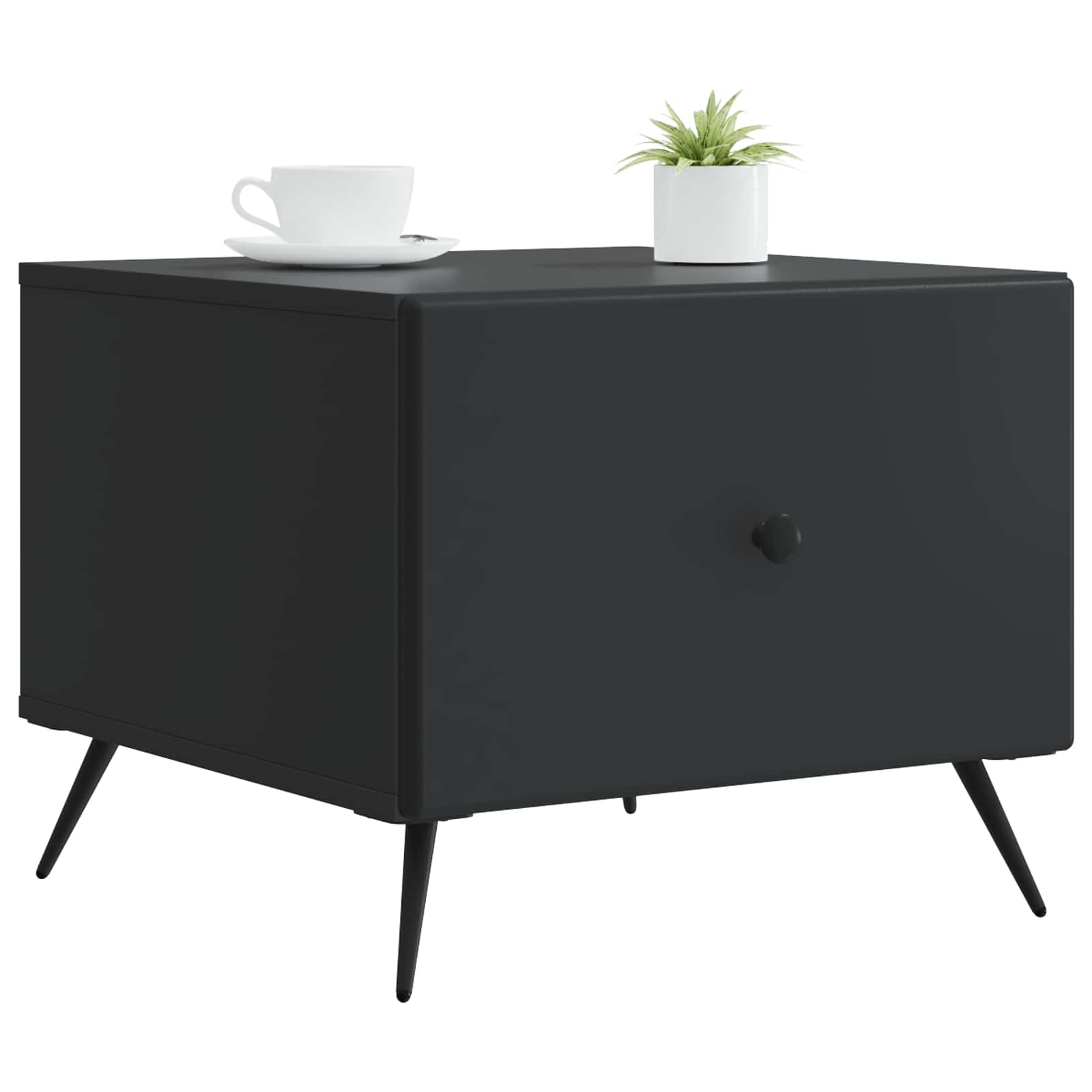vidaXL Coffee Table Black 49 x 50 x 40 cm Engineered Wood 3