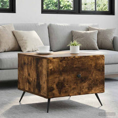 Coffee Table 49 x 50 x 40 cm Engineered Wood Smoked oak