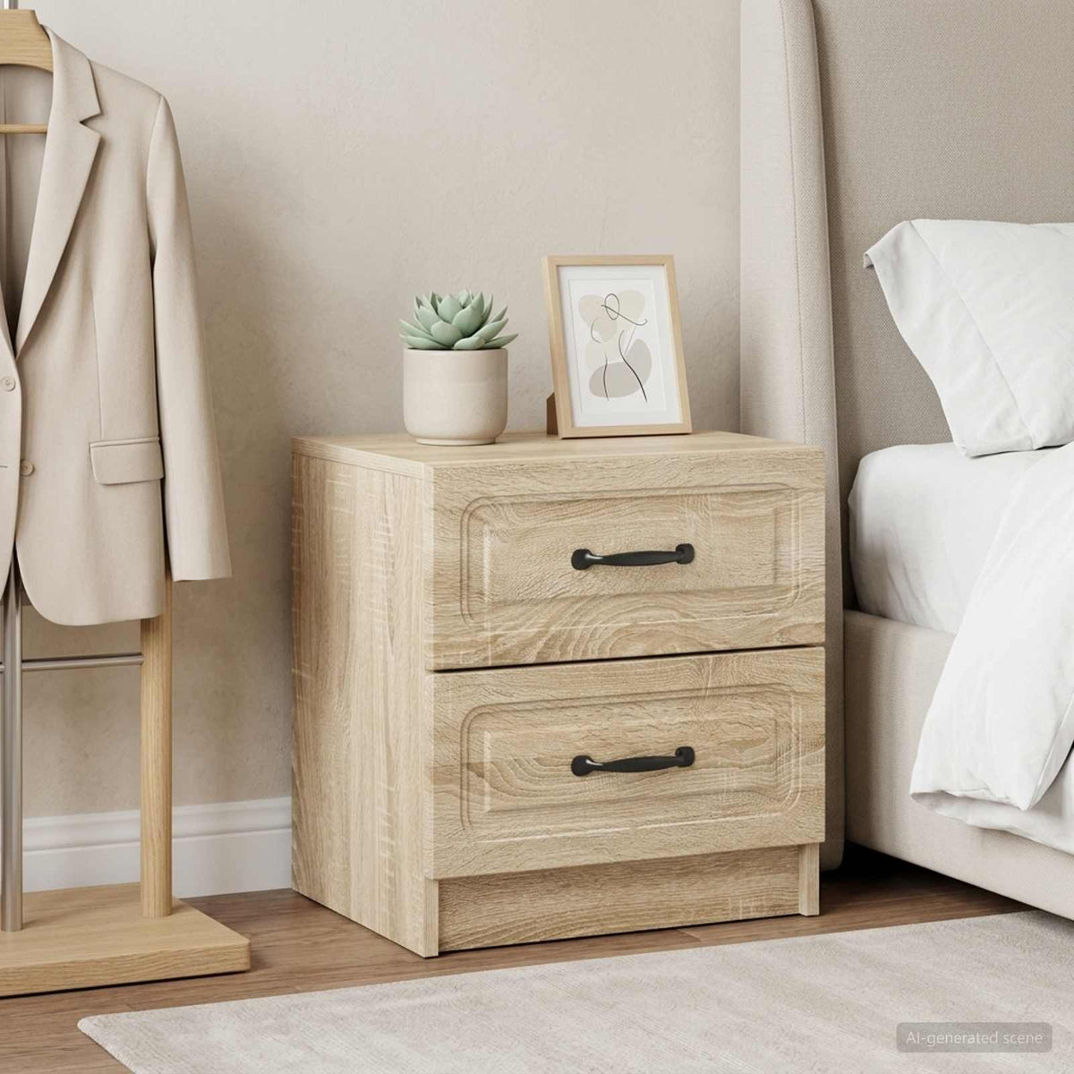vidaXL Bedside Cabinet 2 pcs Sonoma Oak 43 x 34.5 x 44.5 cm 1