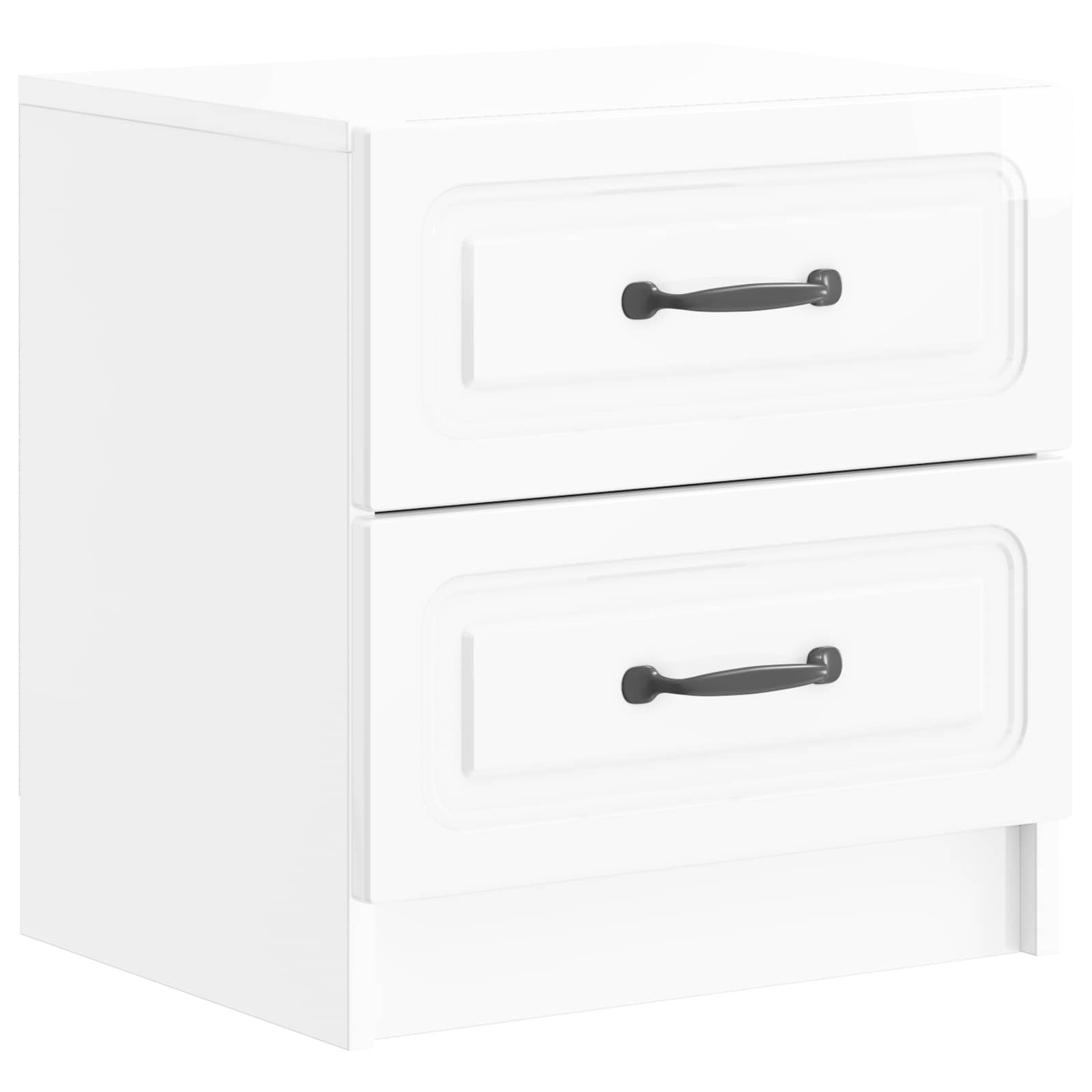 vidaXL Bedside Cabinet High Gloss White 43 x 34.5 x 44.5 cm 2