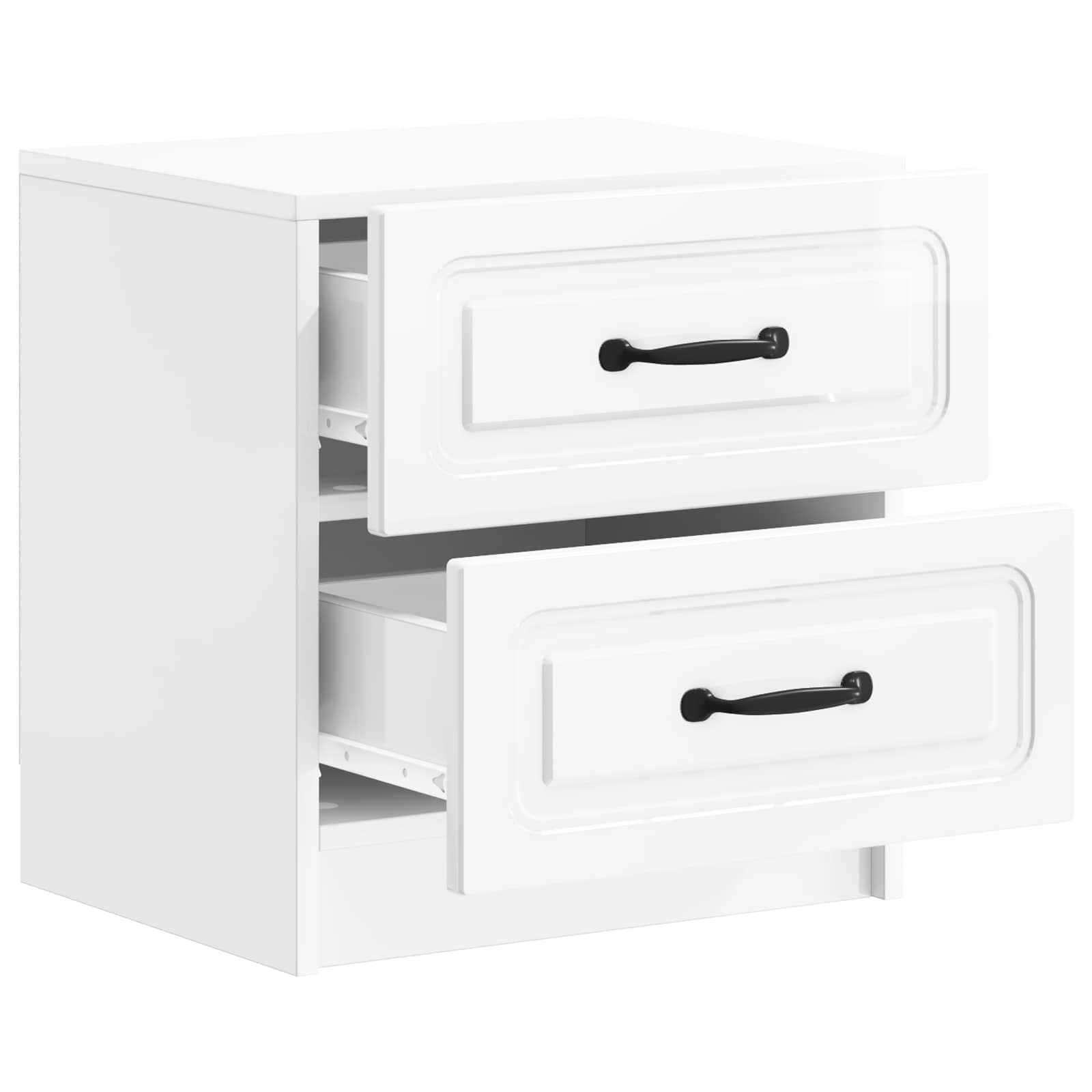 vidaXL Bedside Cabinet High Gloss White 43 x 34.5 x 44.5 cm 4