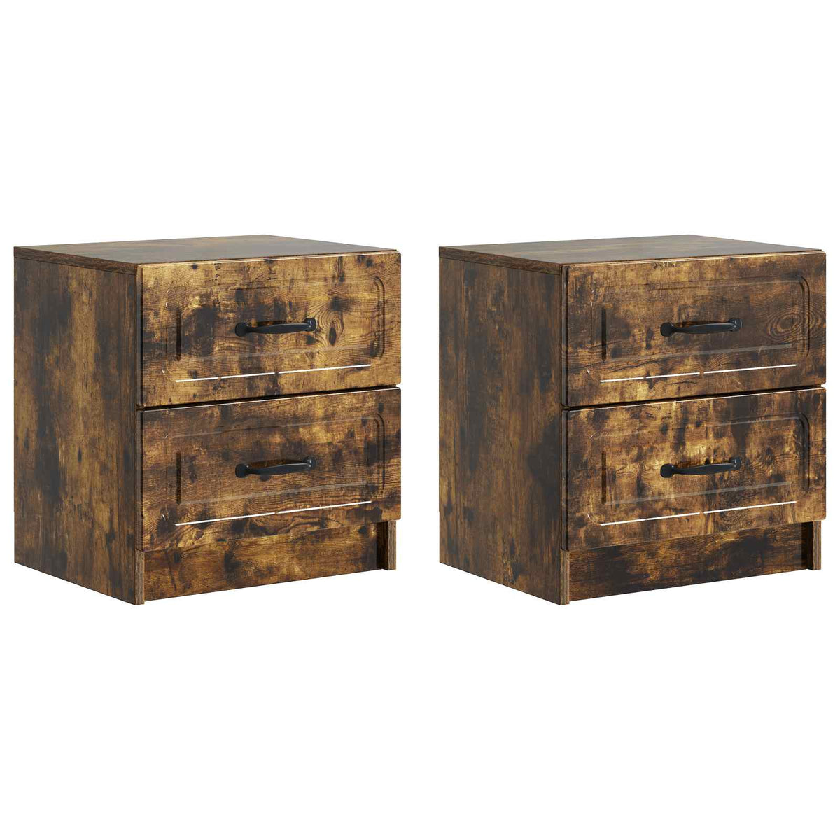 vidaXL Bedside Cabinet 2 pcs Smoked Oak 43 x 34.5 x 44.5 cm 2