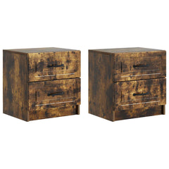 vidaXL Bedside Cabinet 2 pcs Smoked Oak 43 x 34.5 x 44.5 cm 2