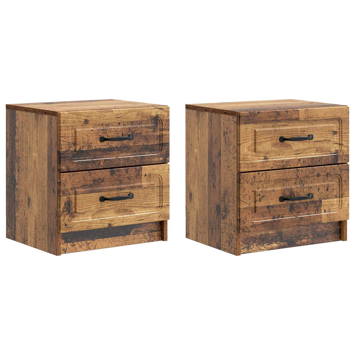 vidaXL Bedside Cabinet 2 pcs Old Wood 43 x 34.5 x 44.5 cm 2