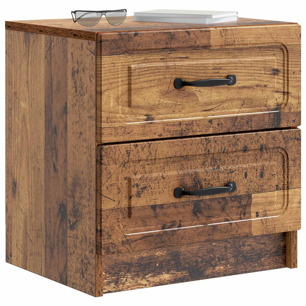 vidaXL Bedside Cabinet 2 pcs Old Wood 43 x 34.5 x 44.5 cm 3