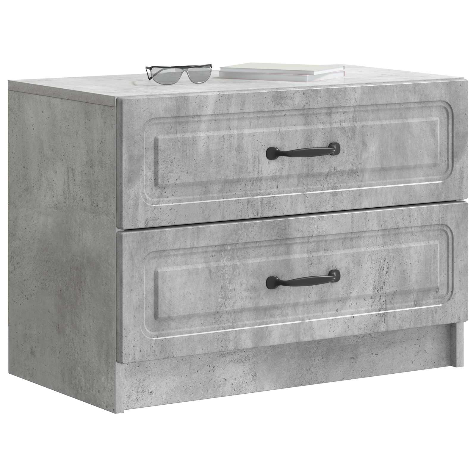 vidaXL Bedside Cabinet Concrete Grey 62 x 34.5 x 44.5 cm 3