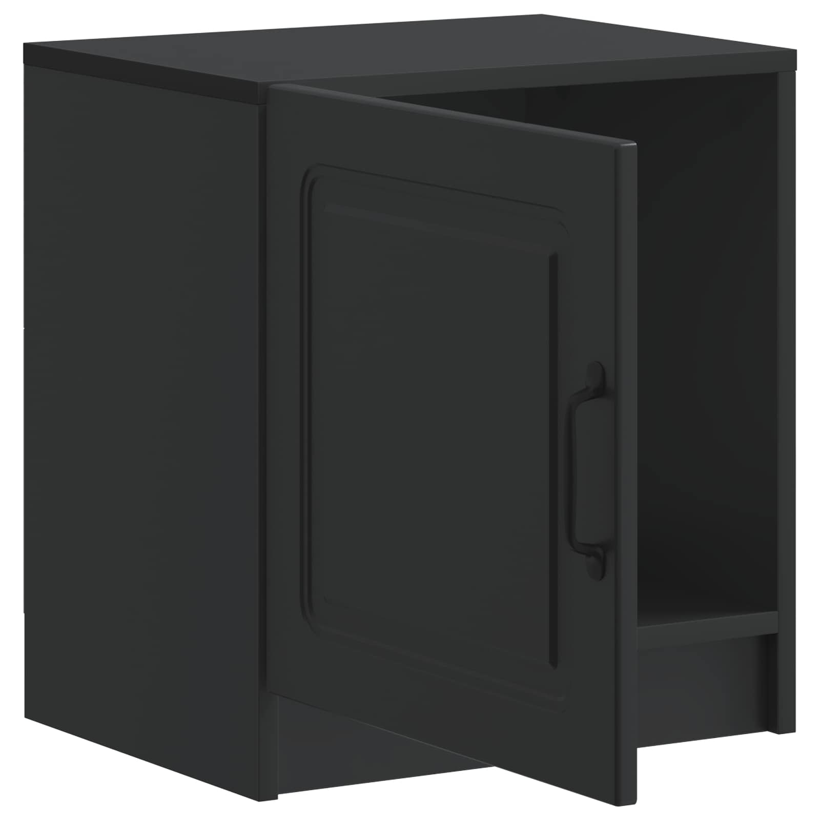 vidaXL Bedside Cabinet Black 43 x 34.5 x 47 cm Engineered Wood 4