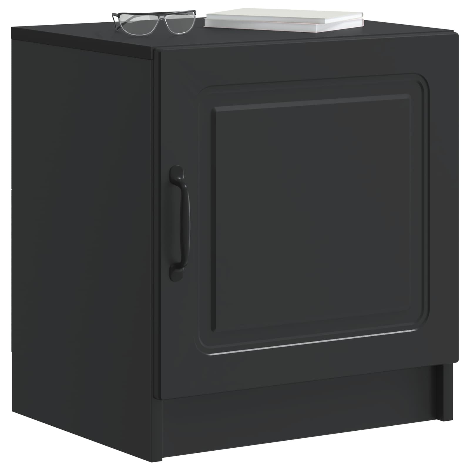 vidaXL Bedside Cabinet Black 43 x 34.5 x 47 cm Engineered Wood 3