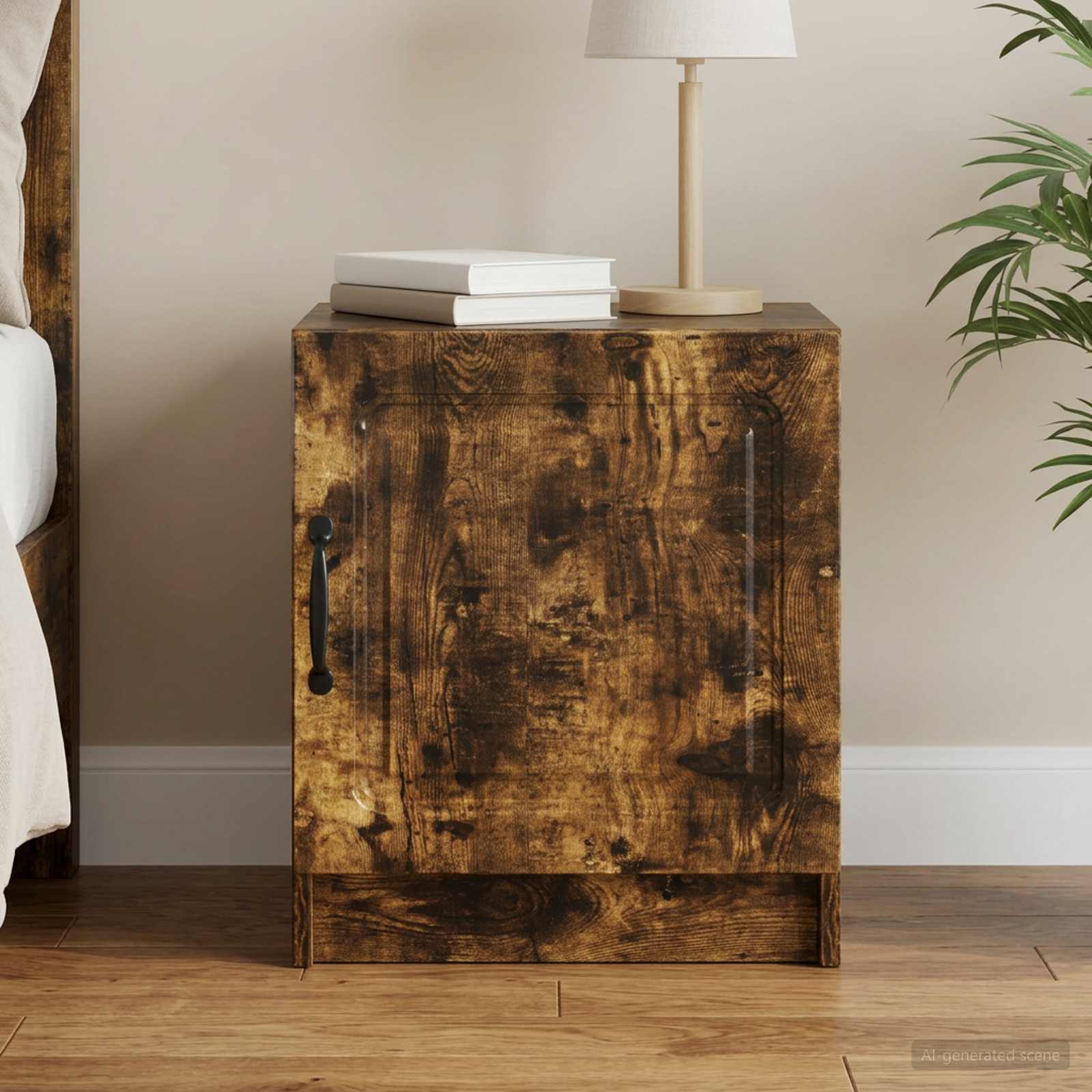 vidaXL Bedside Cabinet Smoked Oak 43 x 34.5 x 47 cm Engineered Wood 1