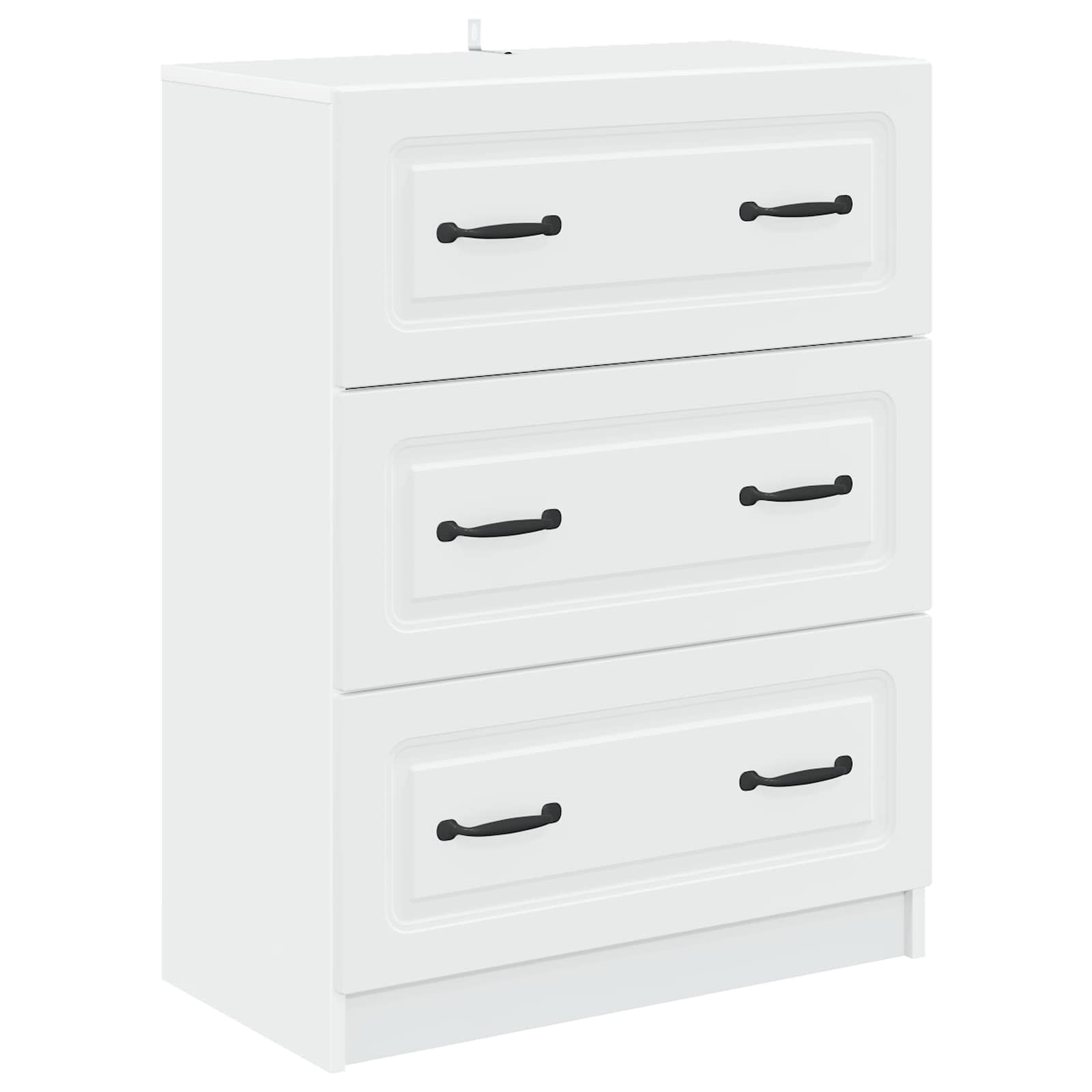 vidaXL Drawer Cabinet White 66 x 34.5 x 87 cm Engineered Wood 2