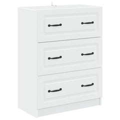 vidaXL Drawer Cabinet White 66 x 34.5 x 87 cm Engineered Wood 2