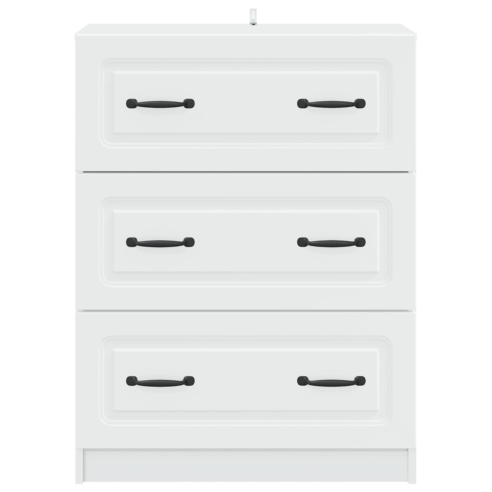 vidaXL Drawer Cabinet White 66 x 34.5 x 87 cm Engineered Wood 6