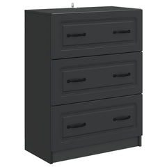 vidaXL Drawer Cabinet Black 66 x 34.5 x 87 cm Engineered Wood 2