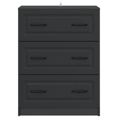 vidaXL Drawer Cabinet Black 66 x 34.5 x 87 cm Engineered Wood 6