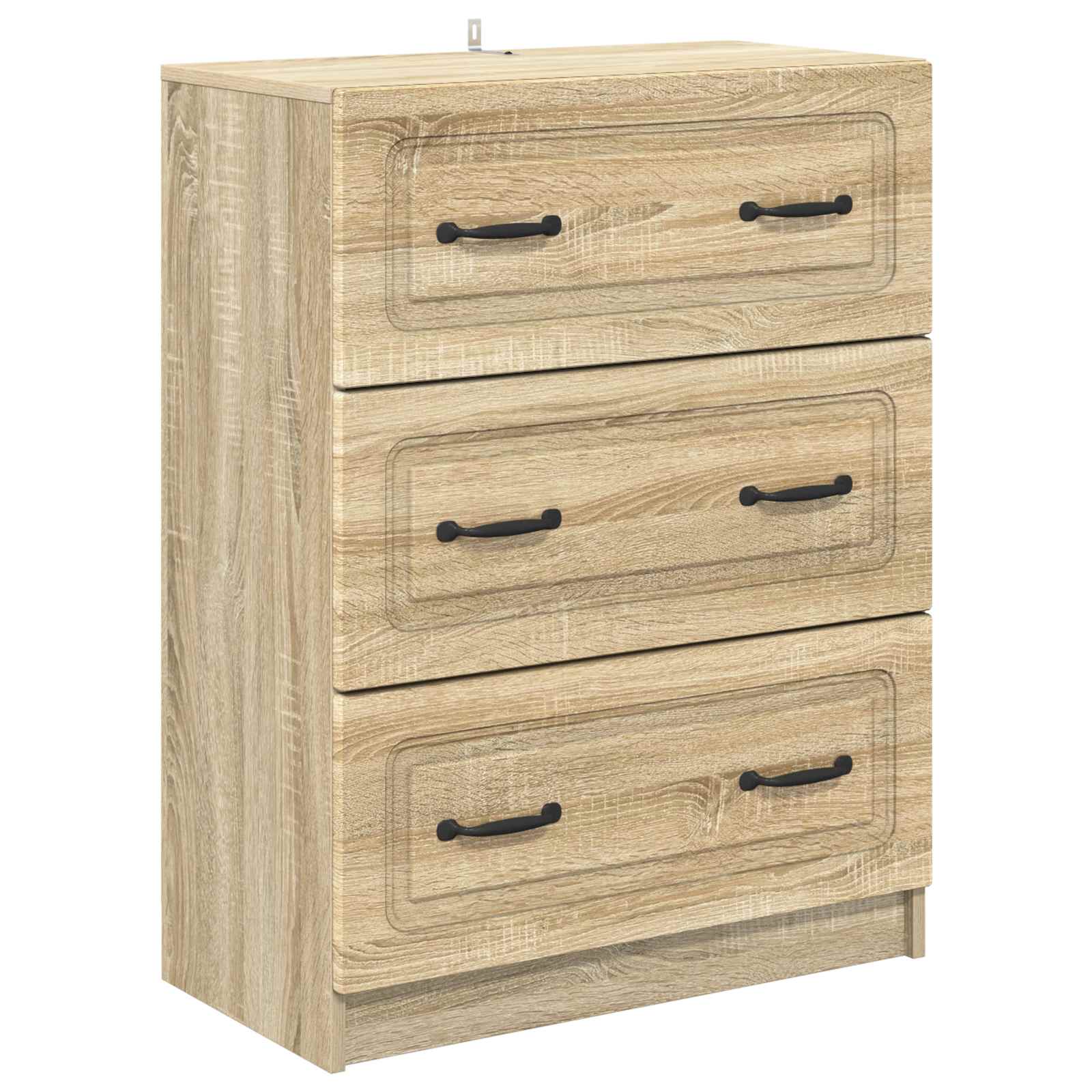 vidaXL Drawer Cabinet Sonoma Oak 66 x 34.5 x 87 cm Engineered Wood 2
