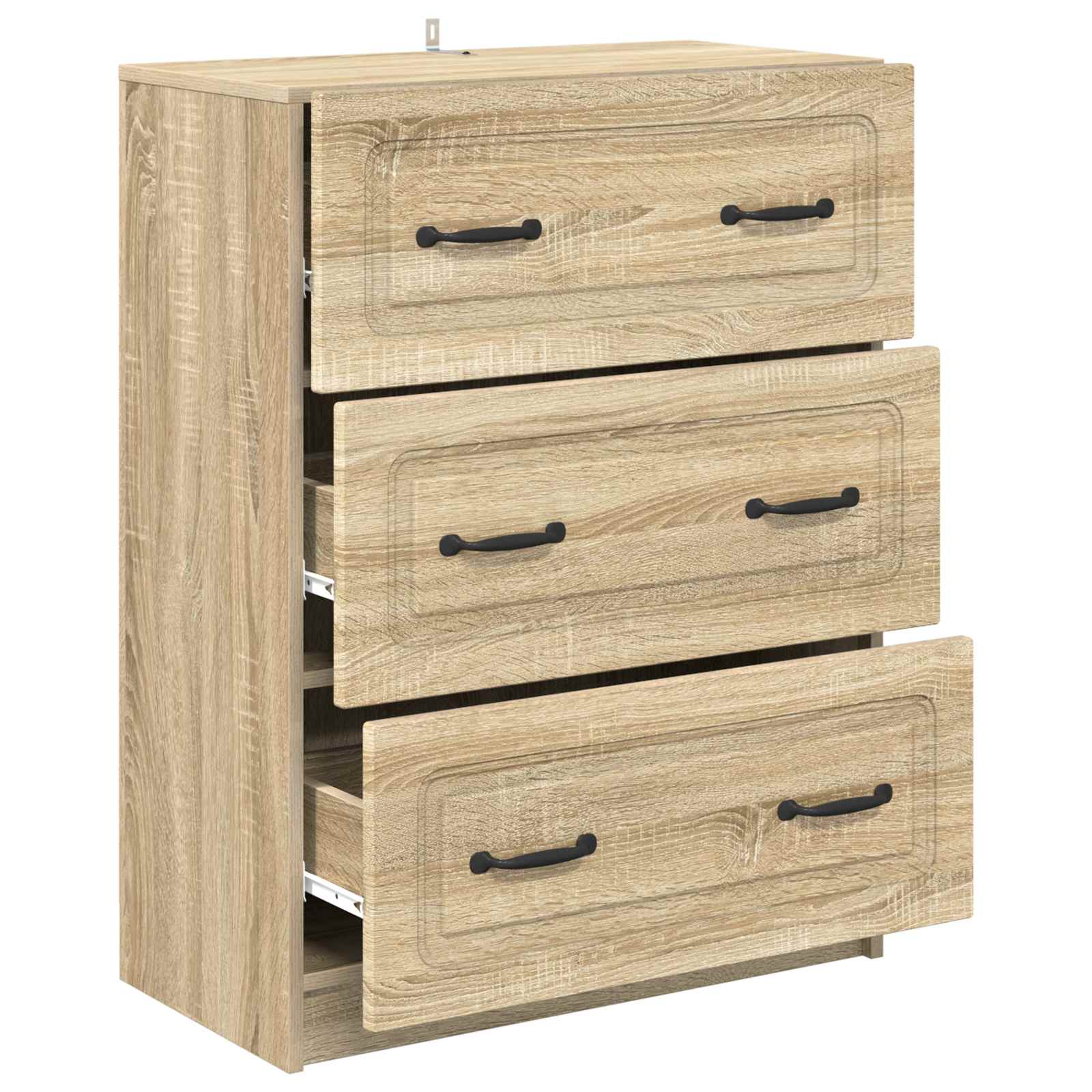 vidaXL Drawer Cabinet Sonoma Oak 66 x 34.5 x 87 cm Engineered Wood 5