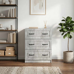 vidaXL Drawer Cabinet Concrete Grey 66 x 34.5 x 87 cm Engineered Wood 4