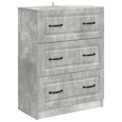 vidaXL Drawer Cabinet Concrete Grey 66 x 34.5 x 87 cm Engineered Wood 2