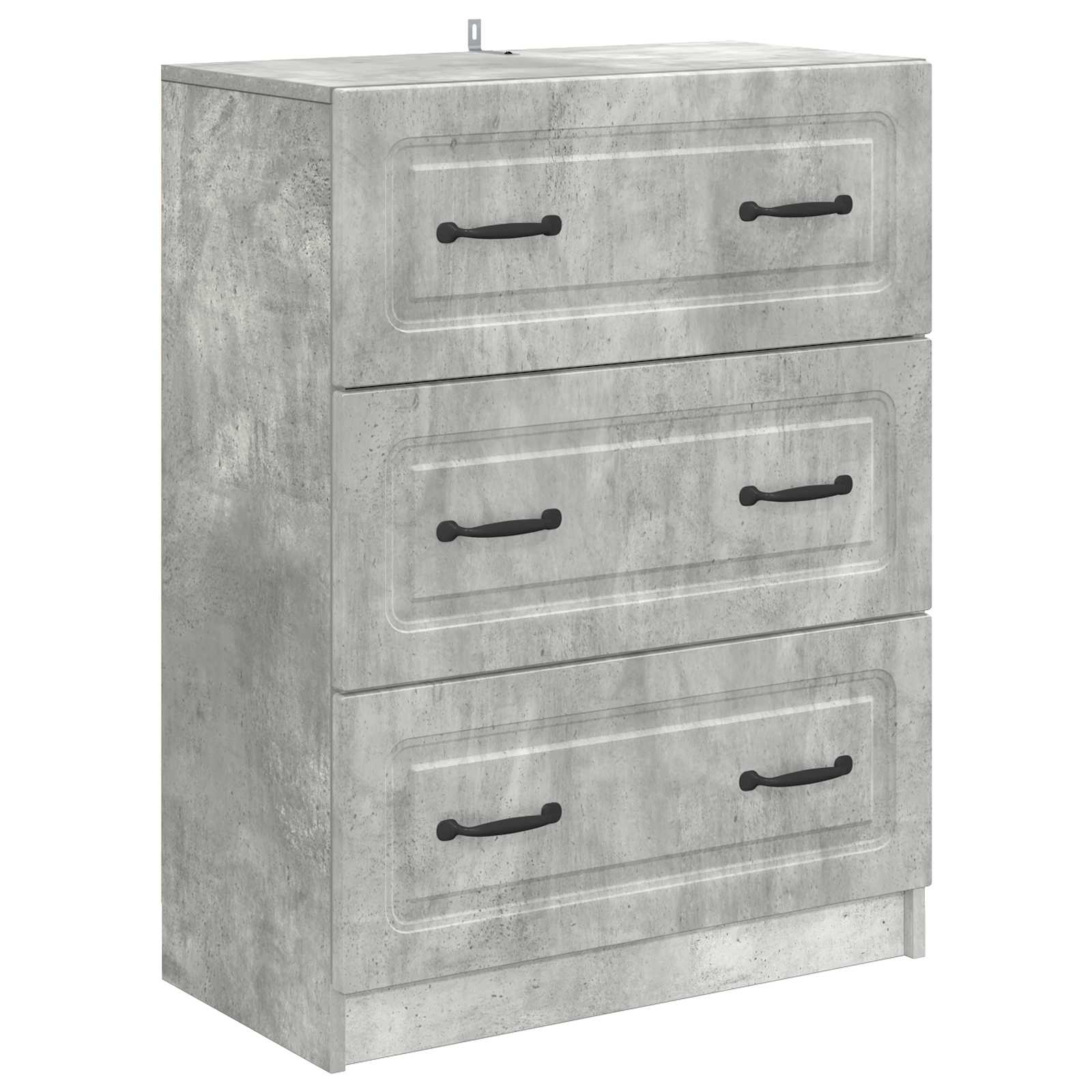 vidaXL Drawer Cabinet Concrete Grey 66 x 34.5 x 87 cm Engineered Wood 2