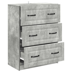 vidaXL Drawer Cabinet Concrete Grey 66 x 34.5 x 87 cm Engineered Wood 5