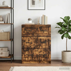 vidaXL Drawer Cabinet Smoked Oak 66 x 34.5 x 87 cm Engineered Wood 4