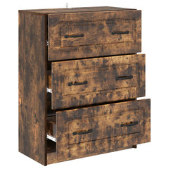 vidaXL Drawer Cabinet Smoked Oak 66 x 34.5 x 87 cm Engineered Wood 5