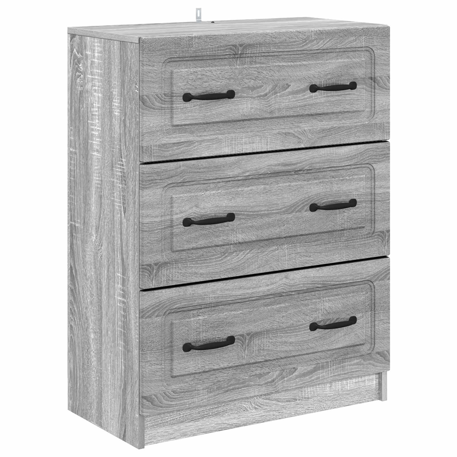 vidaXL Drawer Cabinet Grey Sonoma 66 x 34.5 x 87 cm Engineered Wood 2