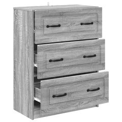 vidaXL Drawer Cabinet Grey Sonoma 66 x 34.5 x 87 cm Engineered Wood 5