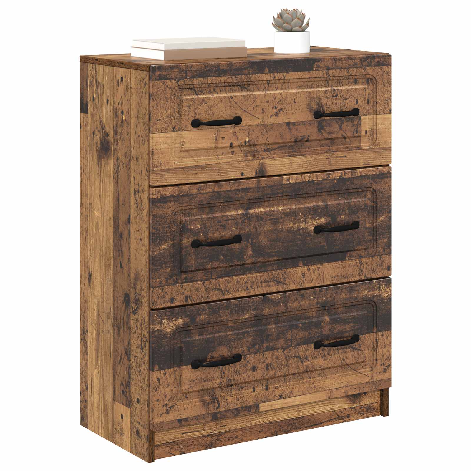 vidaXL Drawer Cabinet Old Wood 66 x 34.5 x 87 cm Engineered Wood 3