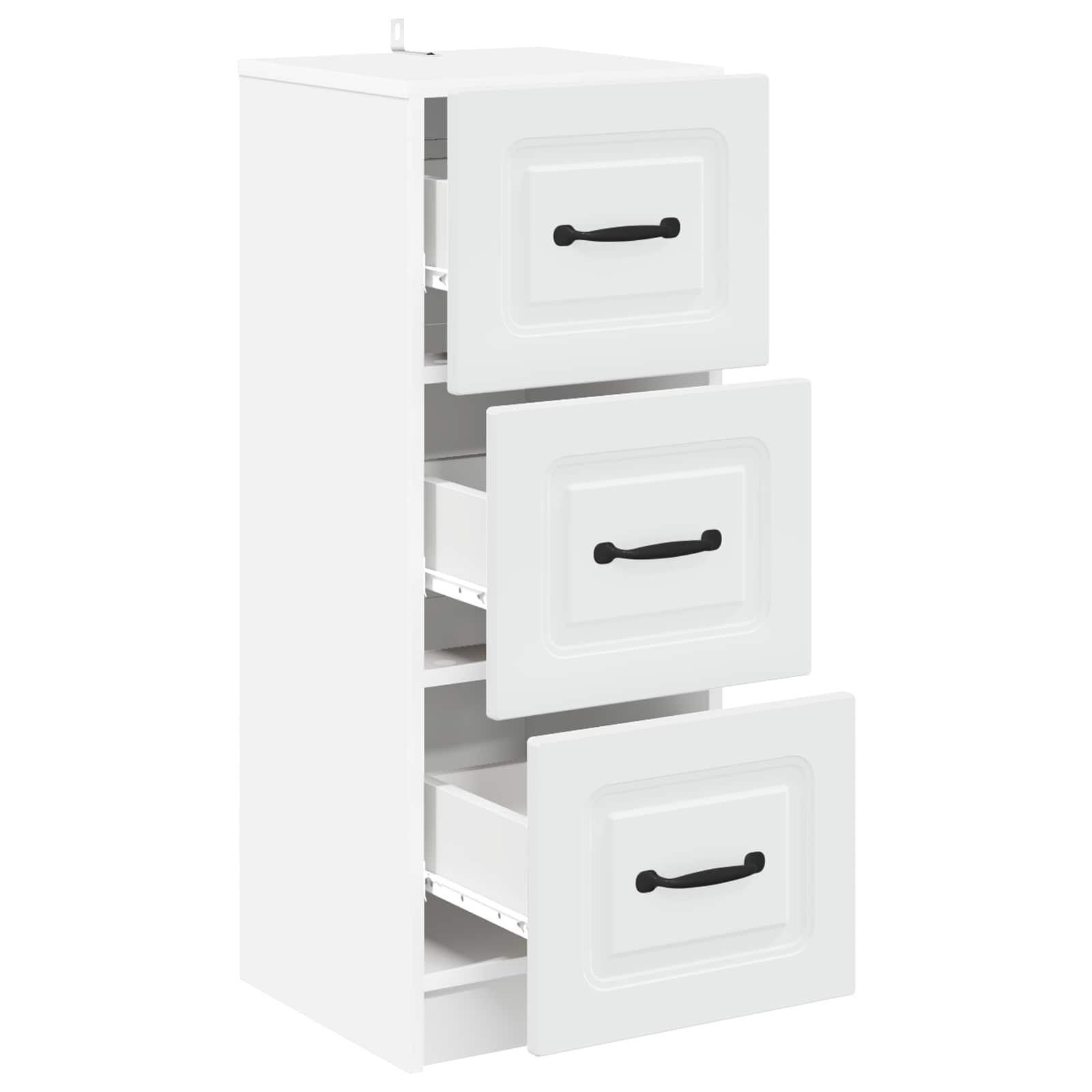 vidaXL Drawer Cabinet White 33 x 34.5 x 87 cm Engineered Wood 5