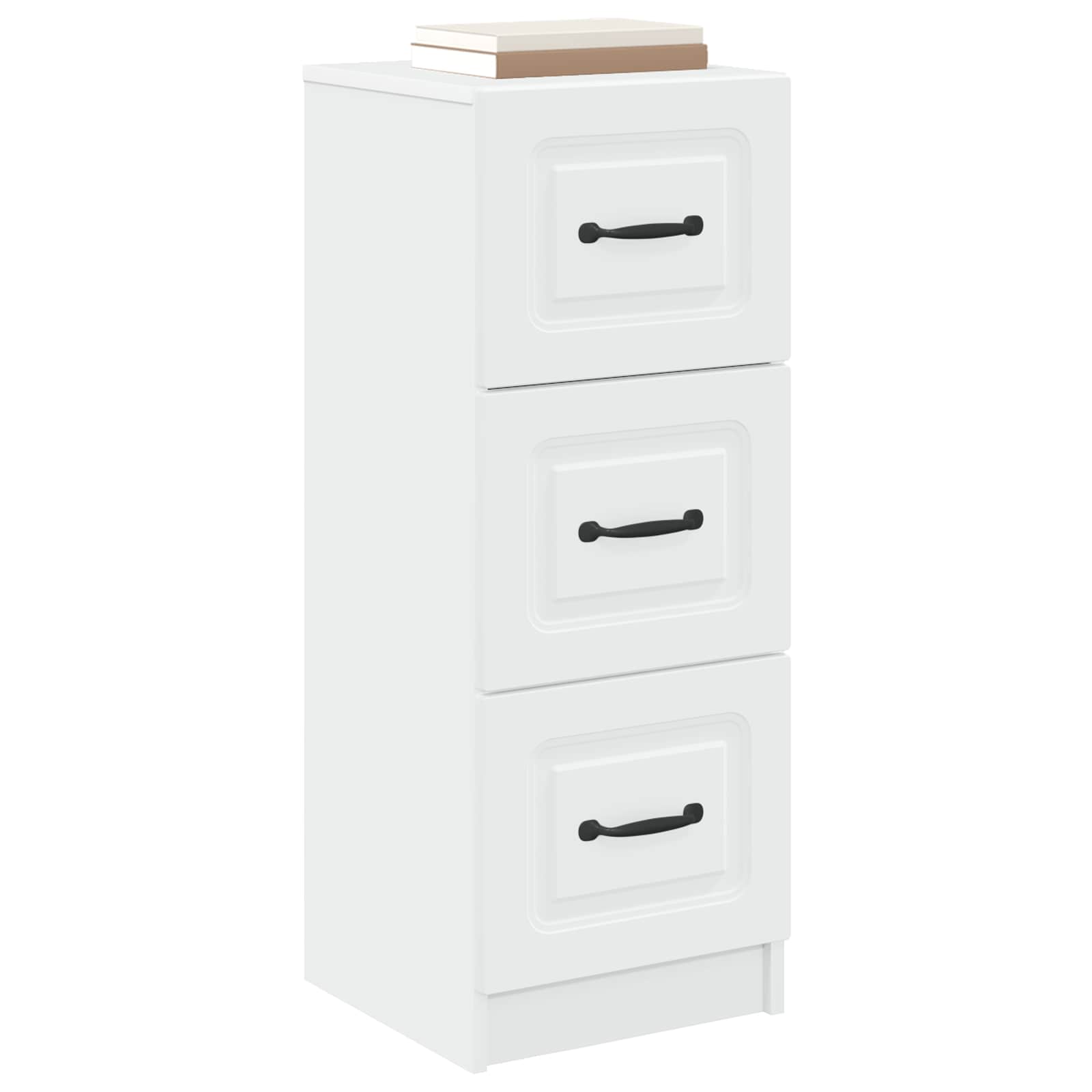 vidaXL Drawer Cabinet White 33 x 34.5 x 87 cm Engineered Wood 3