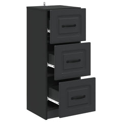 Drawer Cabinet Black Engineered Wood, image 5