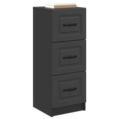 Drawer Cabinet Black Engineered Wood, image 3