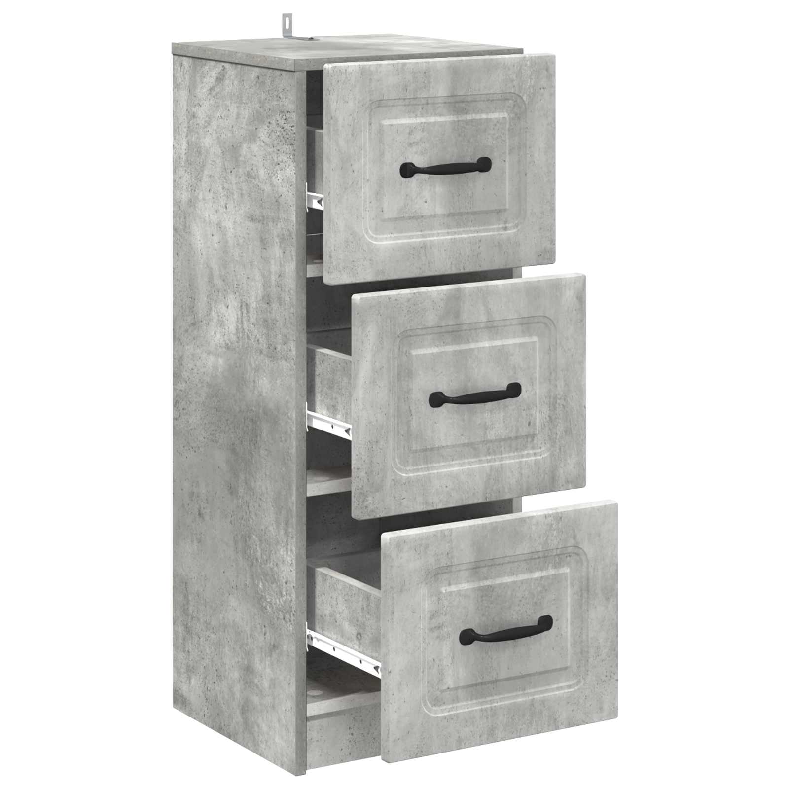 vidaXL Drawer Cabinet Concrete Grey 33 x 34.5 x 87 cm Engineered Wood 5