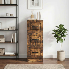 vidaXL Drawer Cabinet Smoked Oak 33 x 34.5 x 87 cm Engineered Wood 4