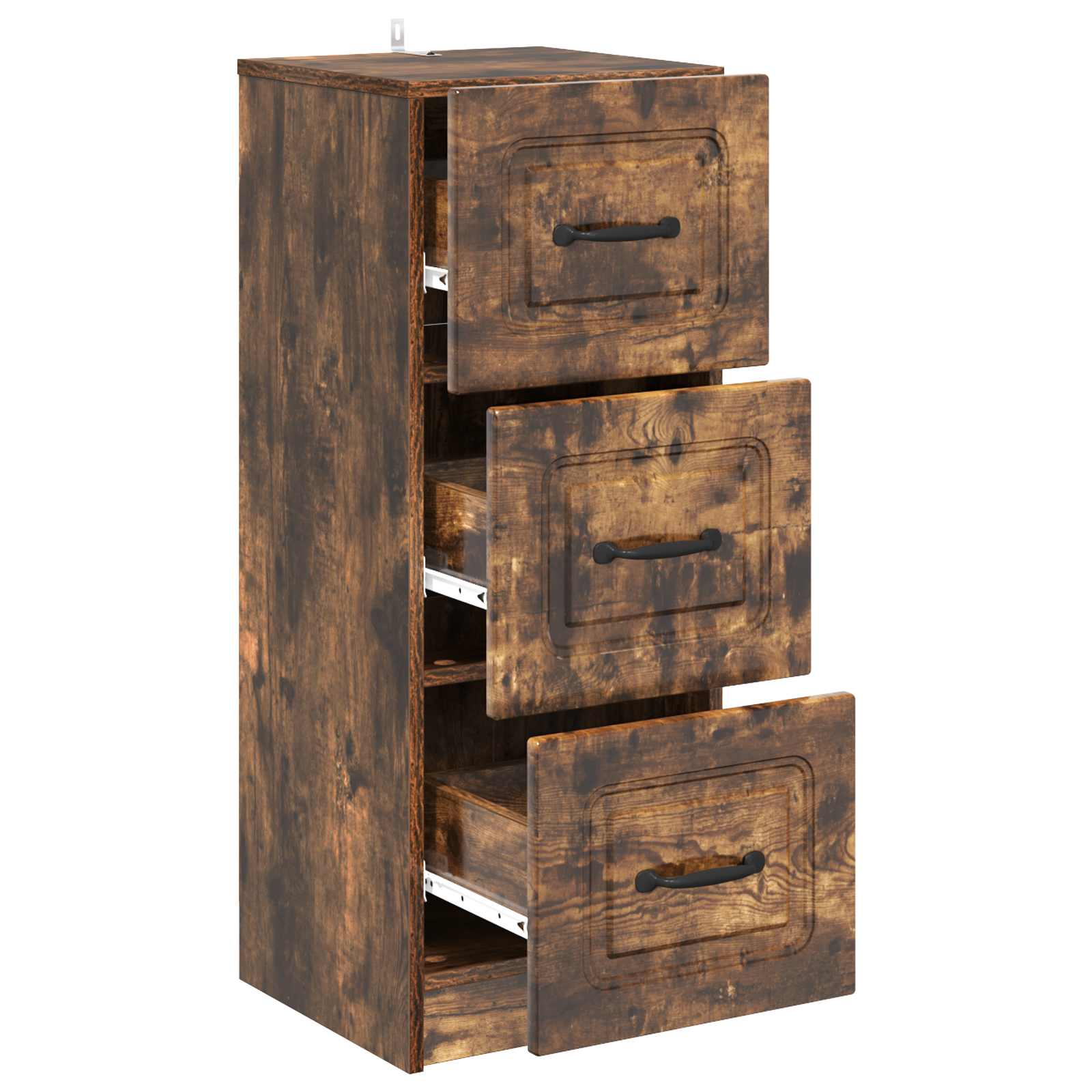 vidaXL Drawer Cabinet Smoked Oak 33 x 34.5 x 87 cm Engineered Wood 5