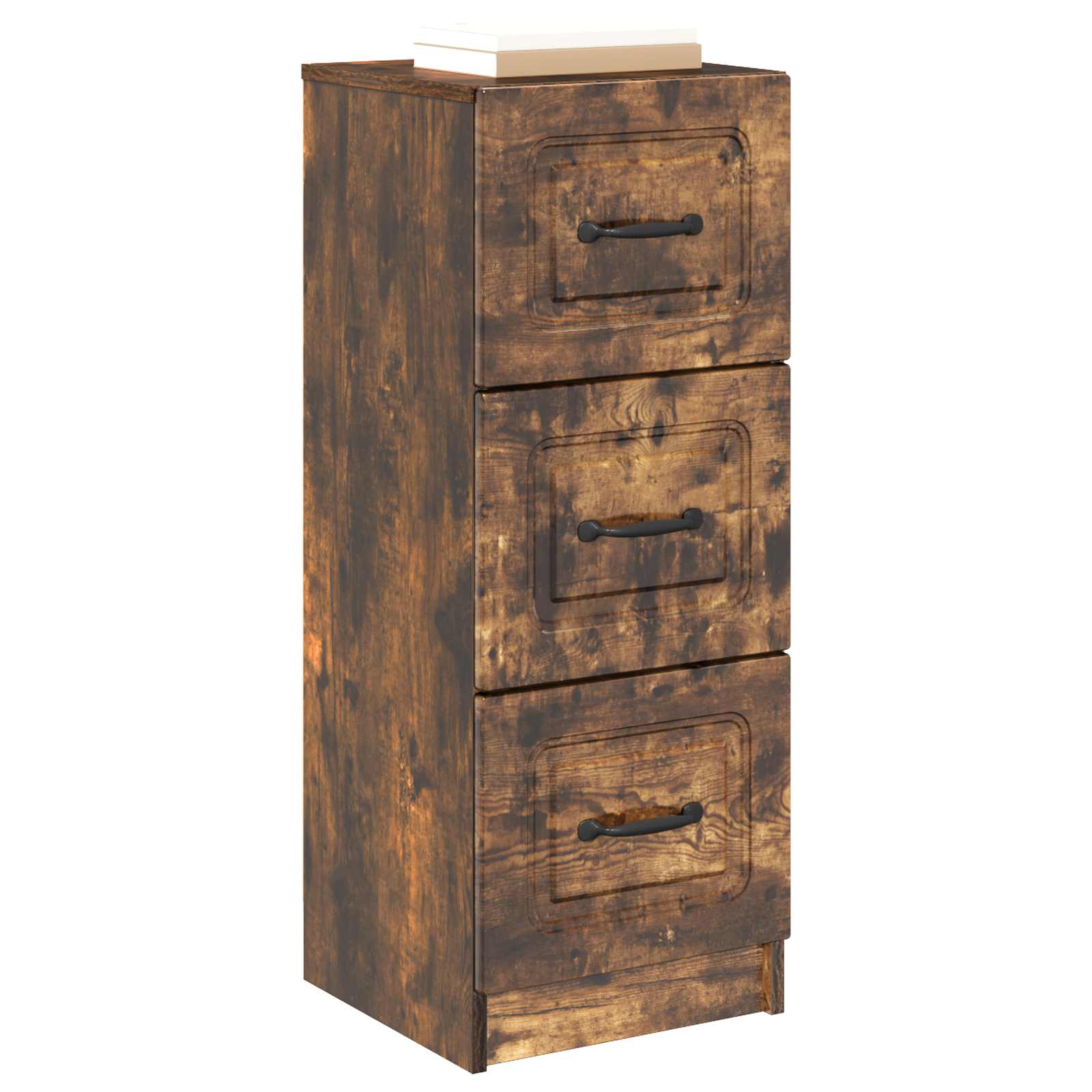 vidaXL Drawer Cabinet Smoked Oak 33 x 34.5 x 87 cm Engineered Wood 3
