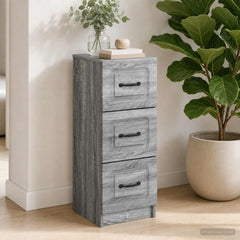 vidaXL Drawer Cabinet Grey Sonoma 33 x 34.5 x 87 cm Engineered Wood 4