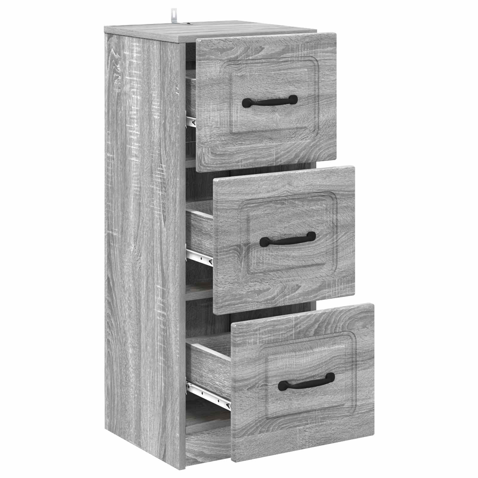 vidaXL Drawer Cabinet Grey Sonoma 33 x 34.5 x 87 cm Engineered Wood 5