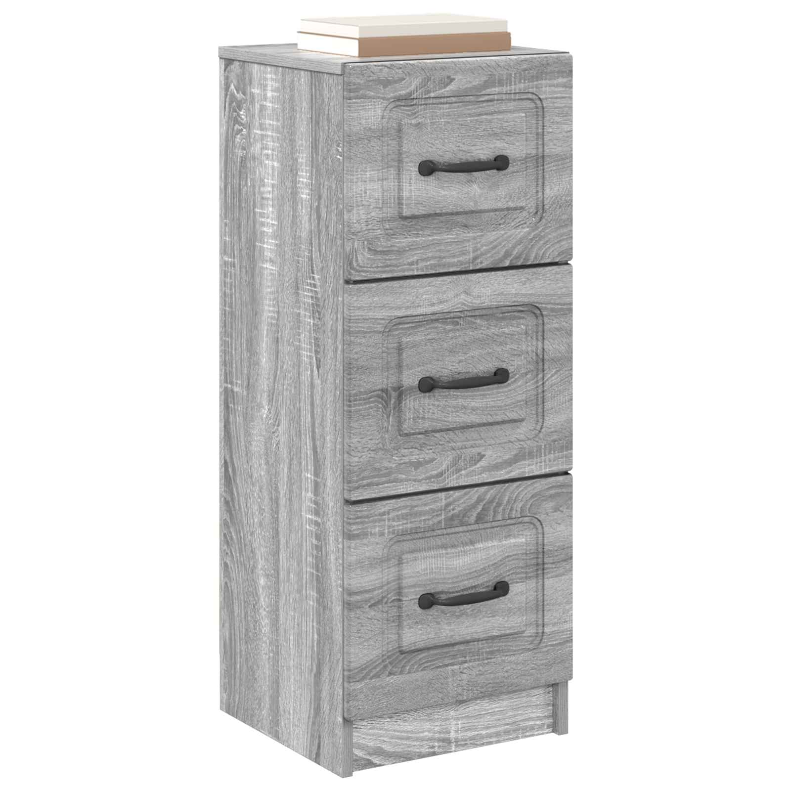 vidaXL Drawer Cabinet Grey Sonoma 33 x 34.5 x 87 cm Engineered Wood 3