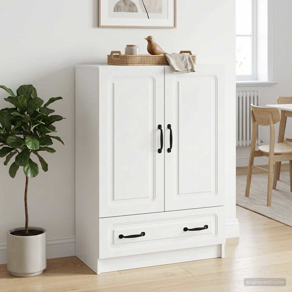 Sideboard 66 x 34.5 x 92 cm Engineered Wood White